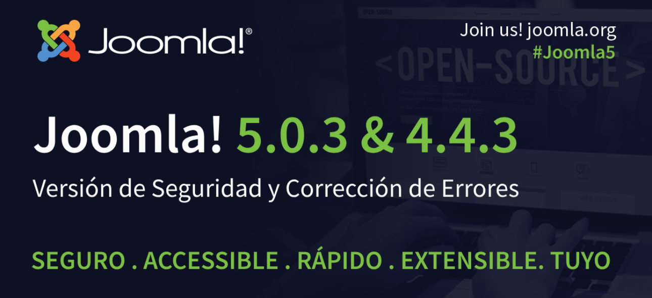 Joomla 5.0.3 y 4.4.3 Versión de seguridad y corrección de errores